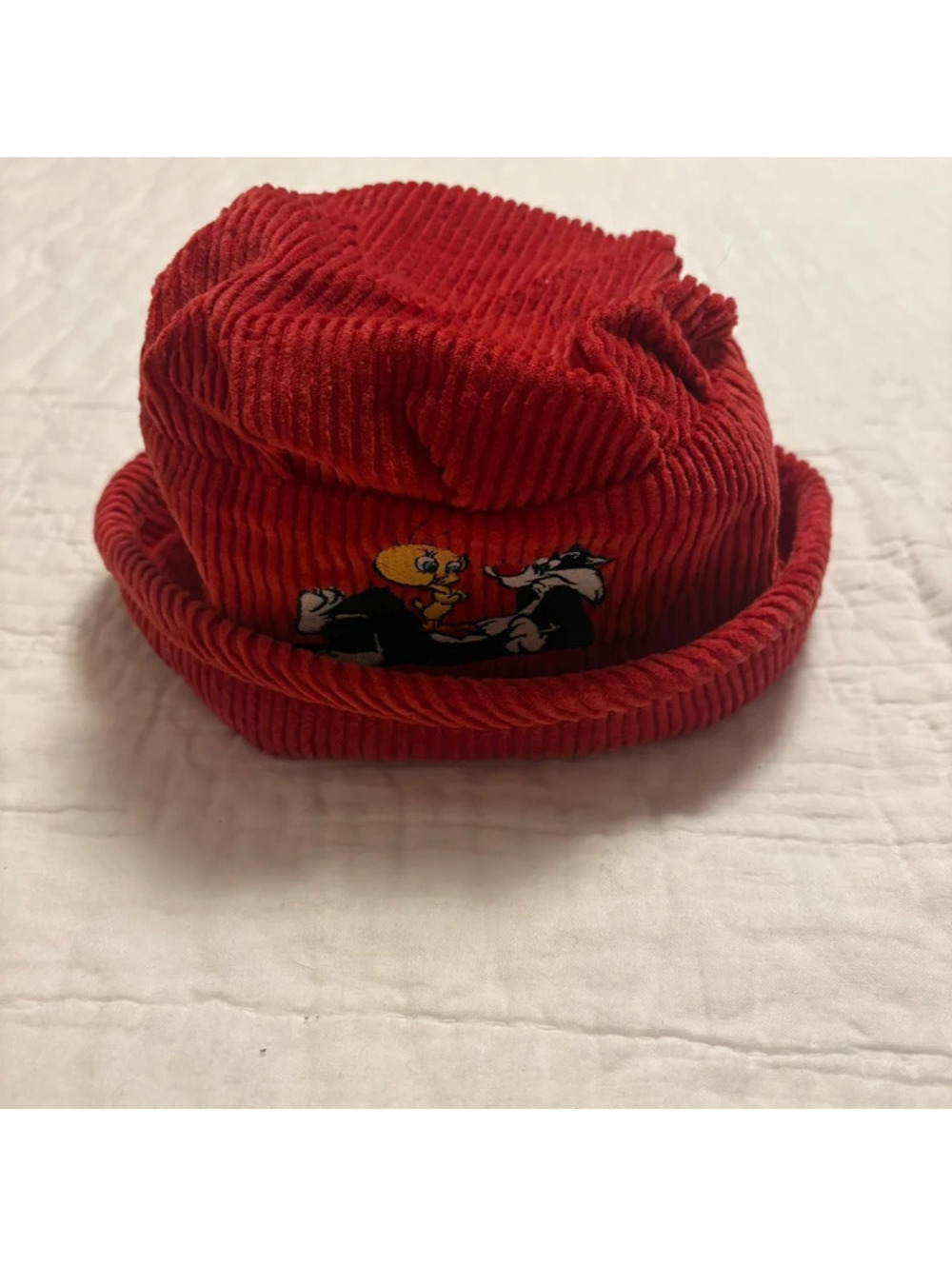 Vintage Y2K Acme Baby Looney Tunes Tweety Sylvester Corduroy Bucket Hat